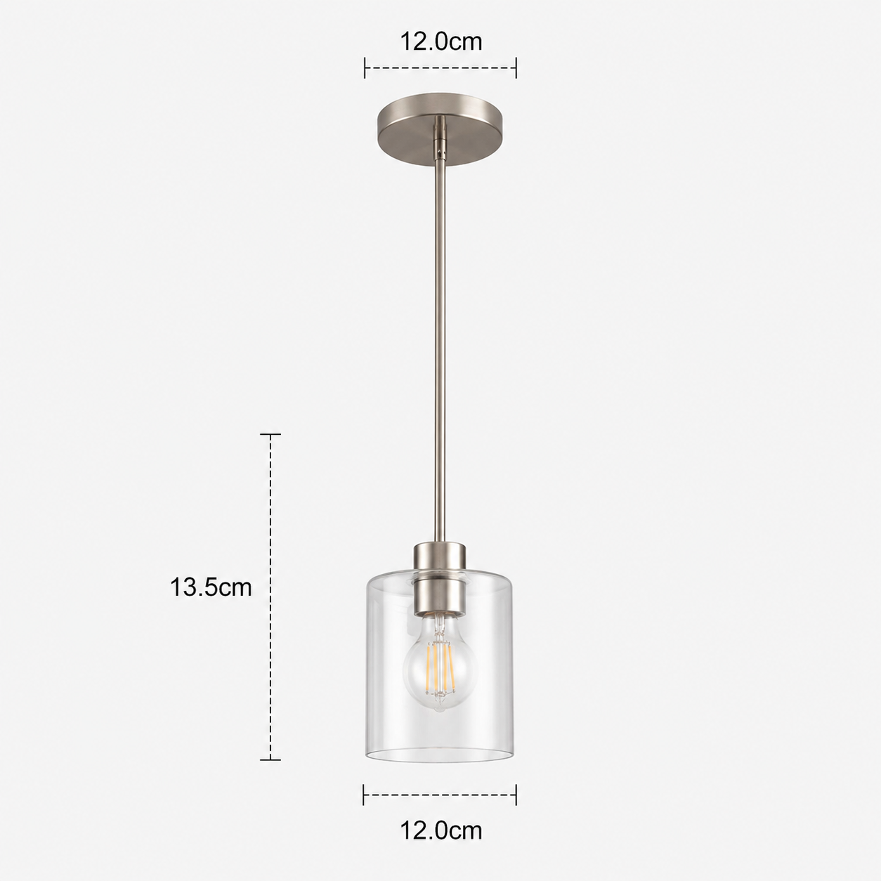 Glass Pendant Light - Minimalist Cylinder Shade