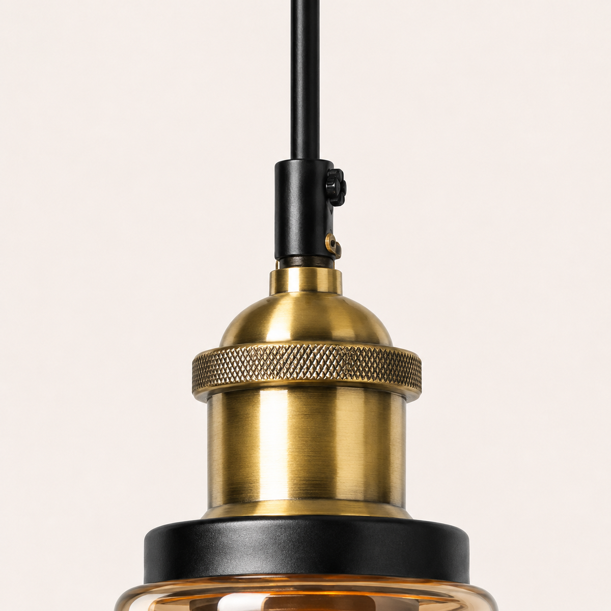 Industrial Glass Pendant Light - Vintage Flared Shade - 28cm