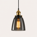 Industrial Glass Pendant Light - Vintage Bell Shade