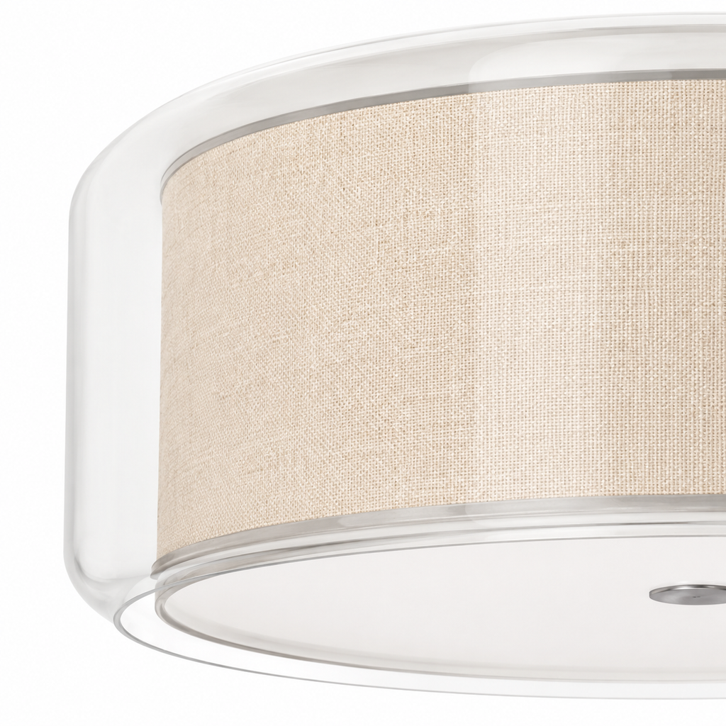 Glass Flush Mount Ceiling Light - 36W Dimmable Hallway and Bedroom