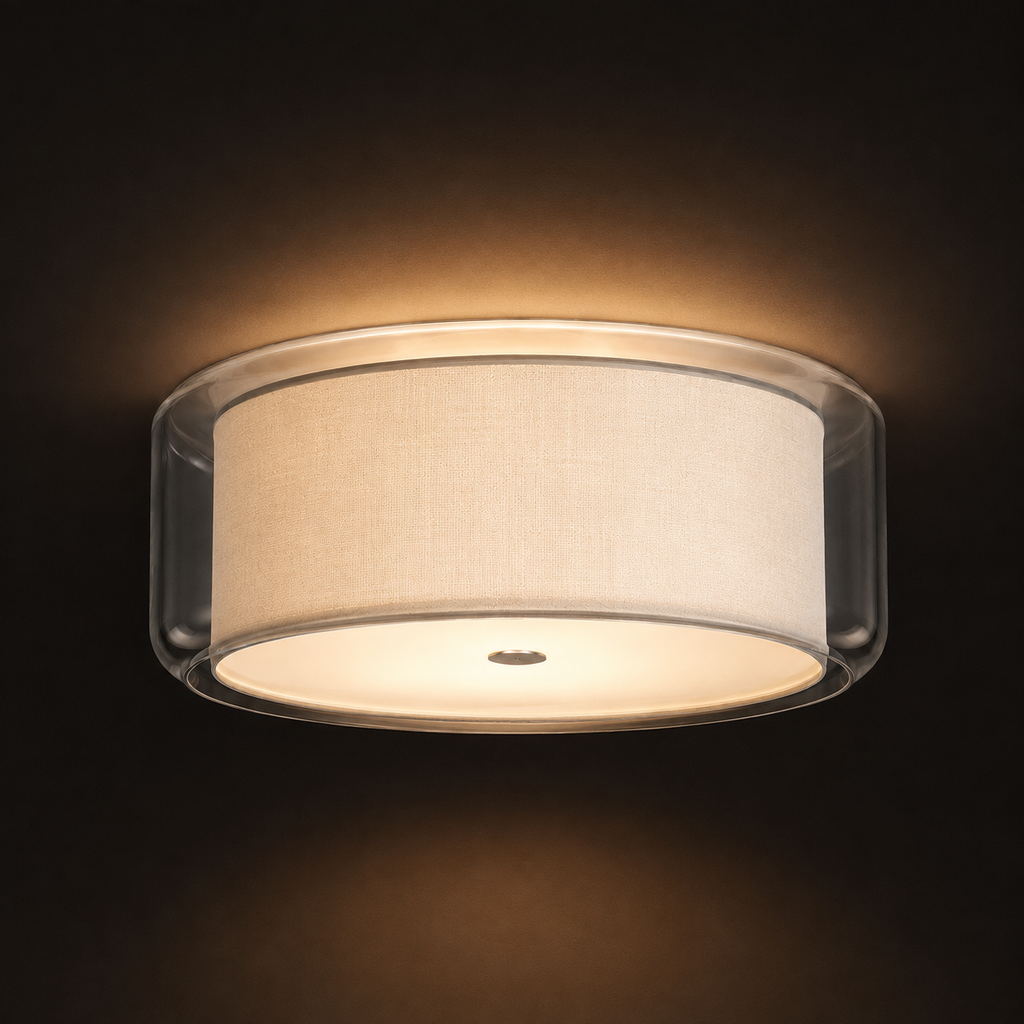 Glass Flush Mount Ceiling Light - 36W Dimmable Hallway and Bedroom