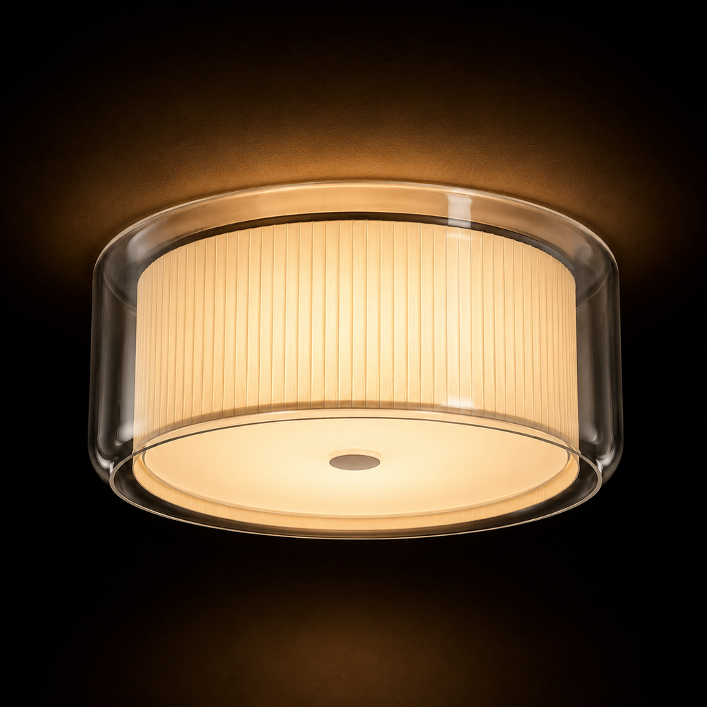 Glass Flush Mount Ceiling Light - 36W Dimmable Hallway and Bedroom