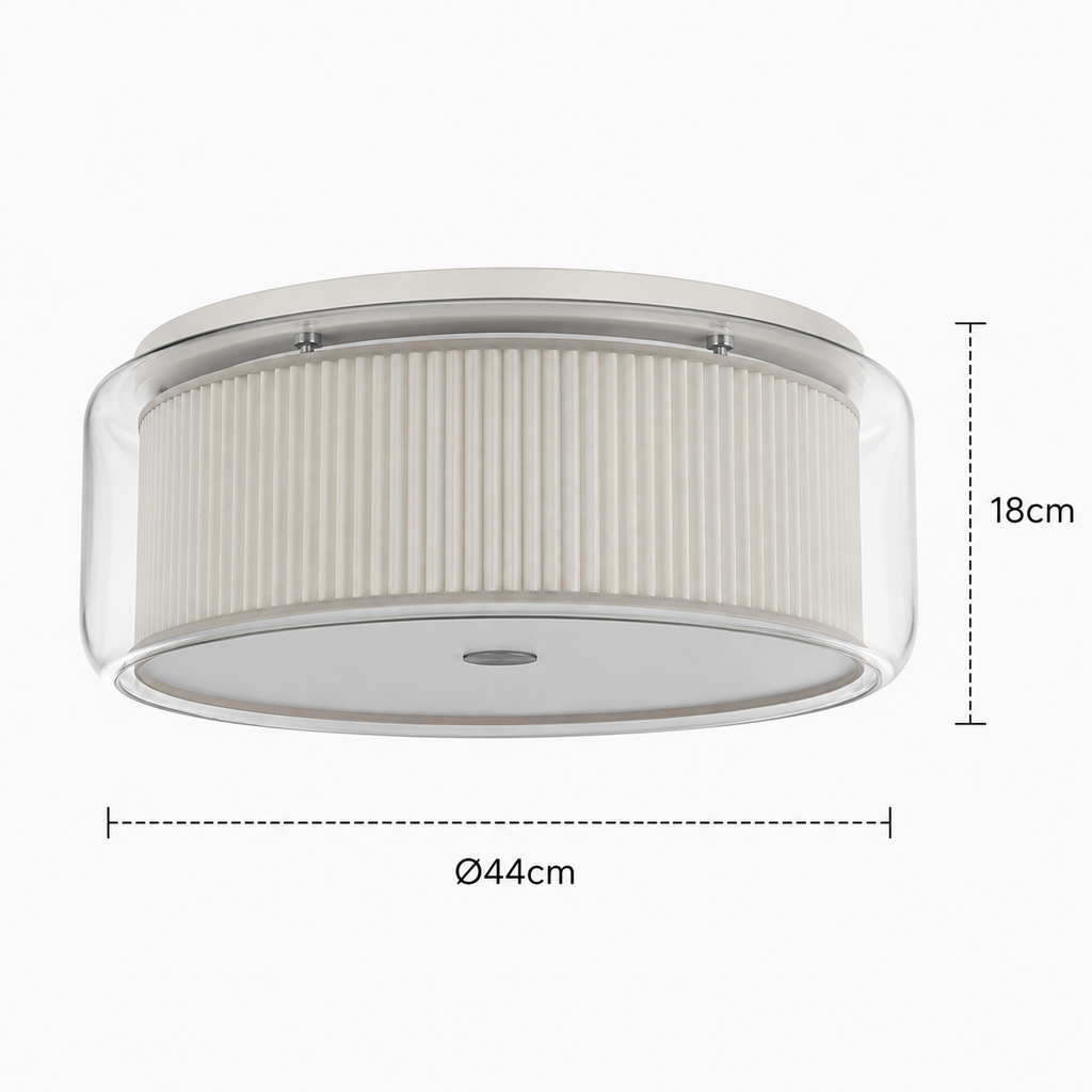 Glass Flush Mount Ceiling Light - 36W Dimmable Hallway and Bedroom
