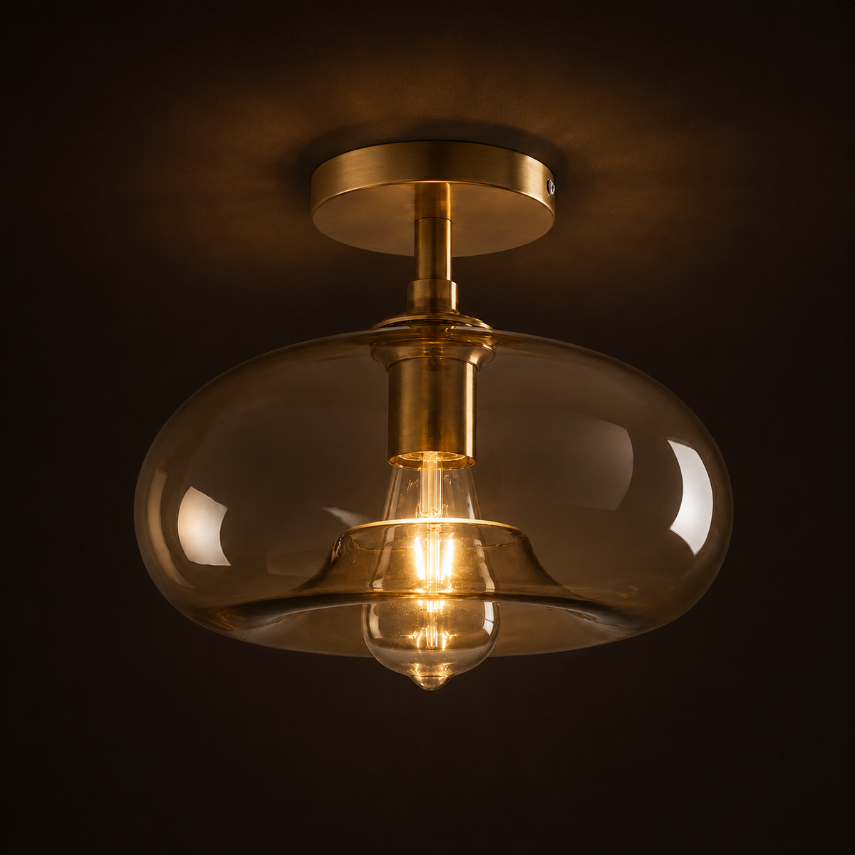 Glass LED Ceiling Light - Minimalist Flush Mount