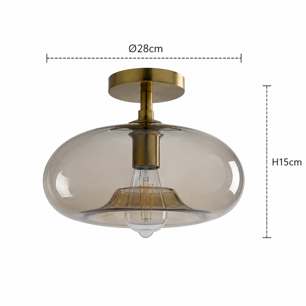 Glass LED Ceiling Light - Minimalist Flush Mount
