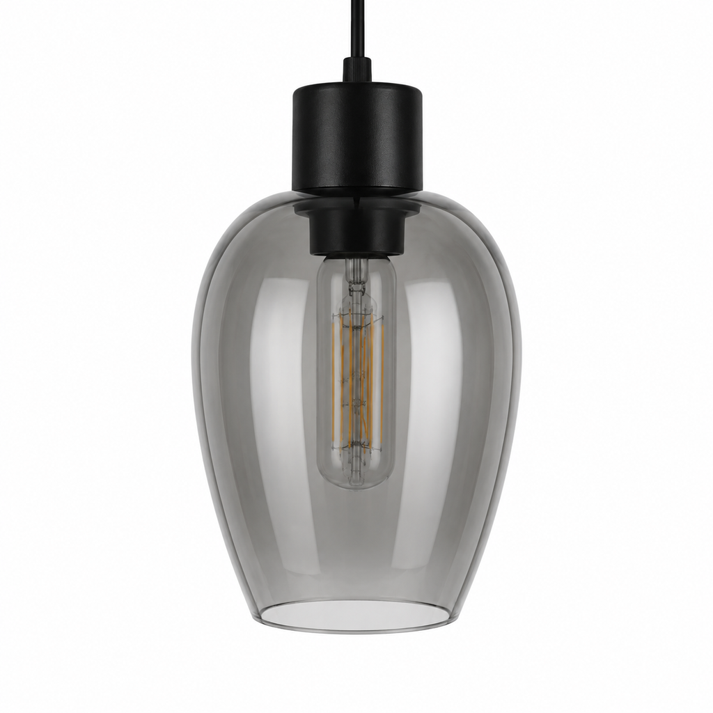 Glass Pendant Light - Vintage Black Dining Cluster Light