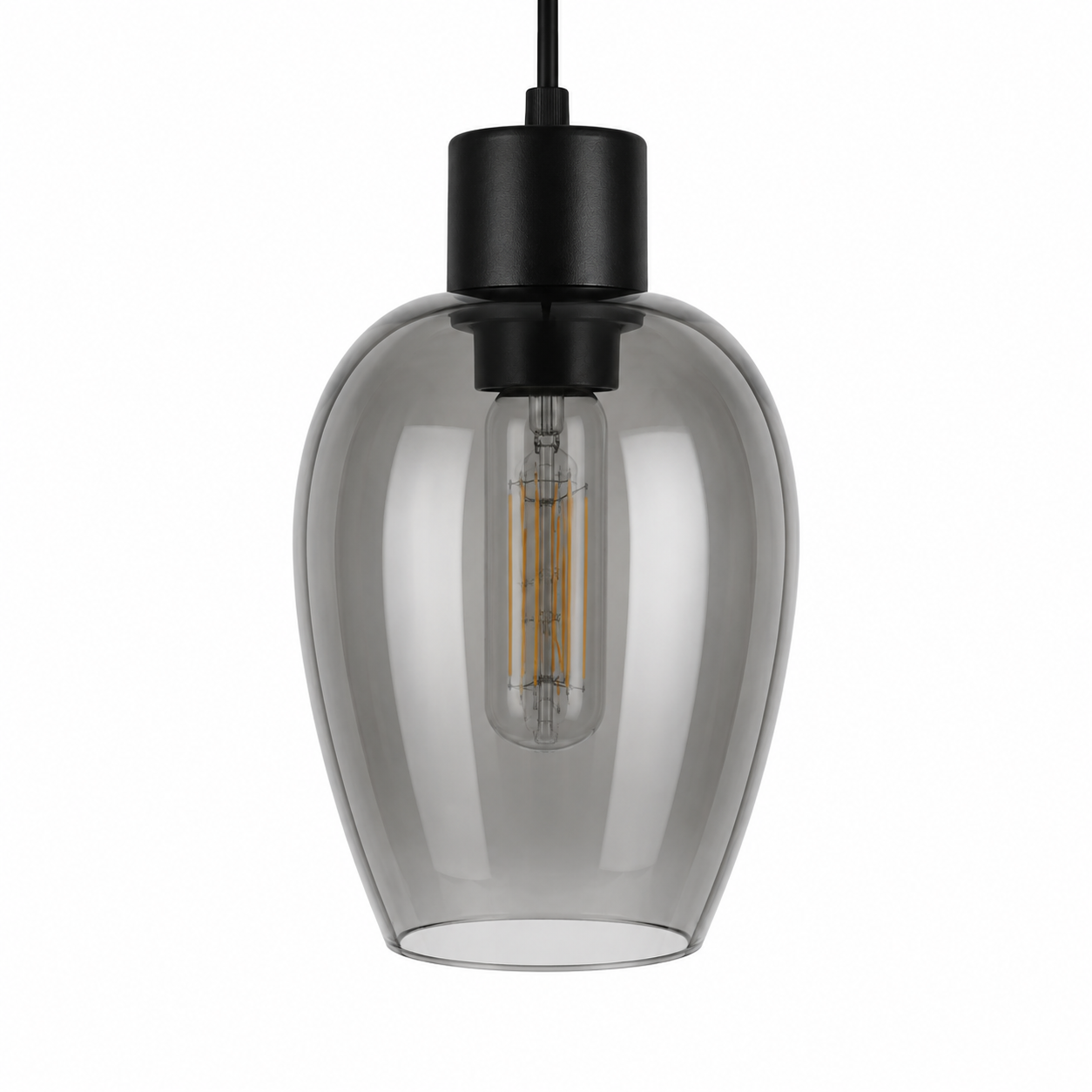 Glass Pendant Light - Vintage Black Dining Cluster Light