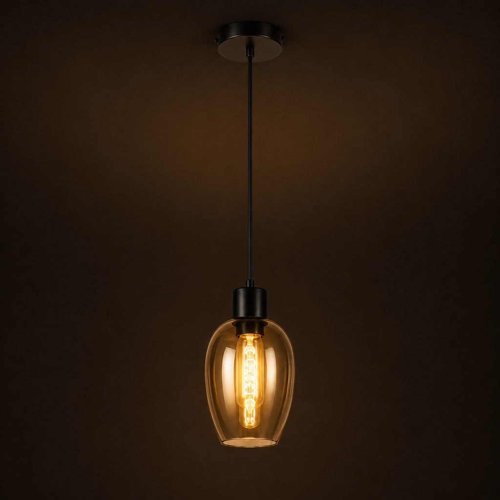 Glass Pendant Light - Vintage Black Dining Cluster Light
