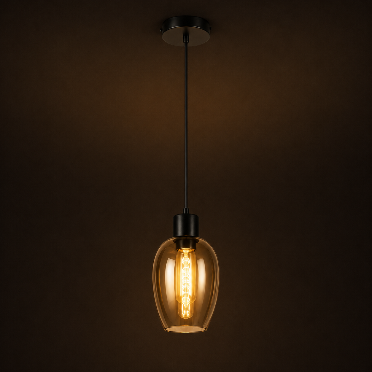 Glass Pendant Light - Vintage Black Dining Cluster Light