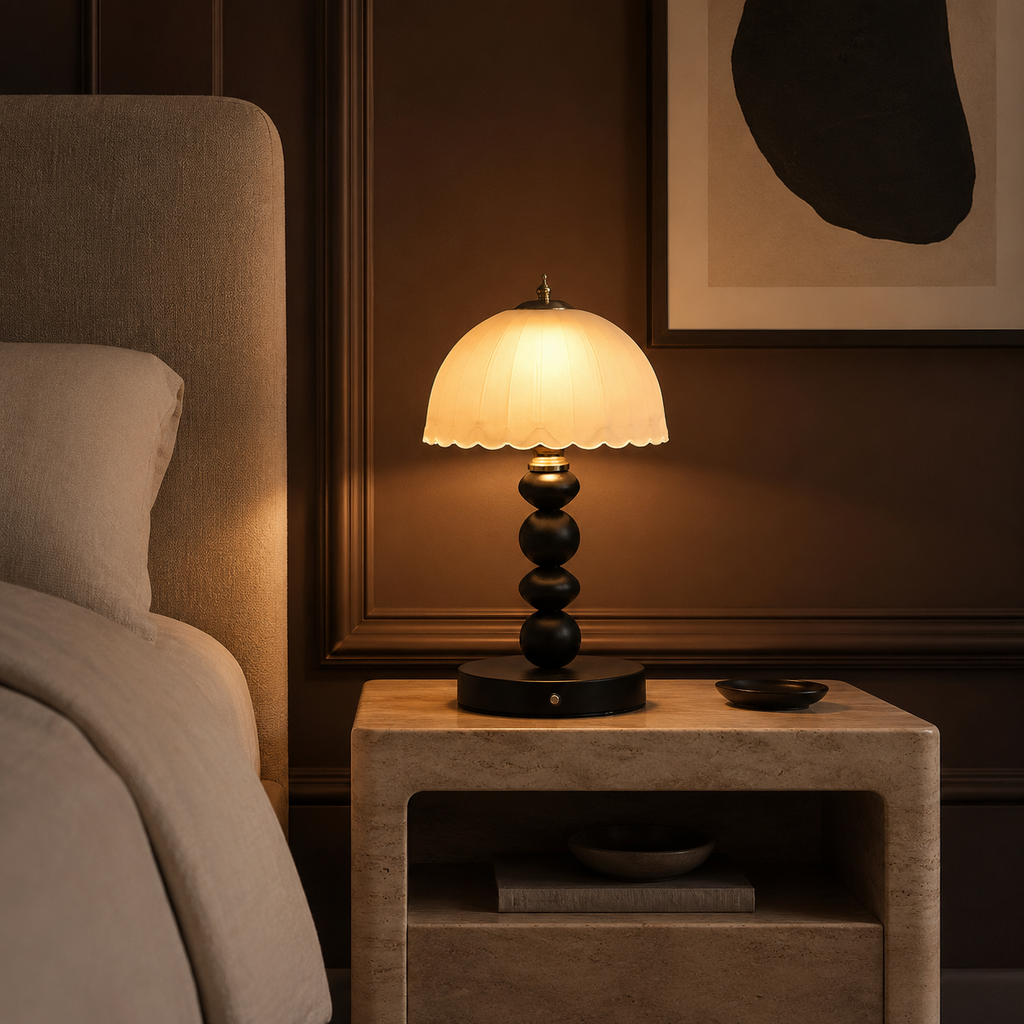 Glass Table Lamp - Nordic Sculptural Bedside Lamp