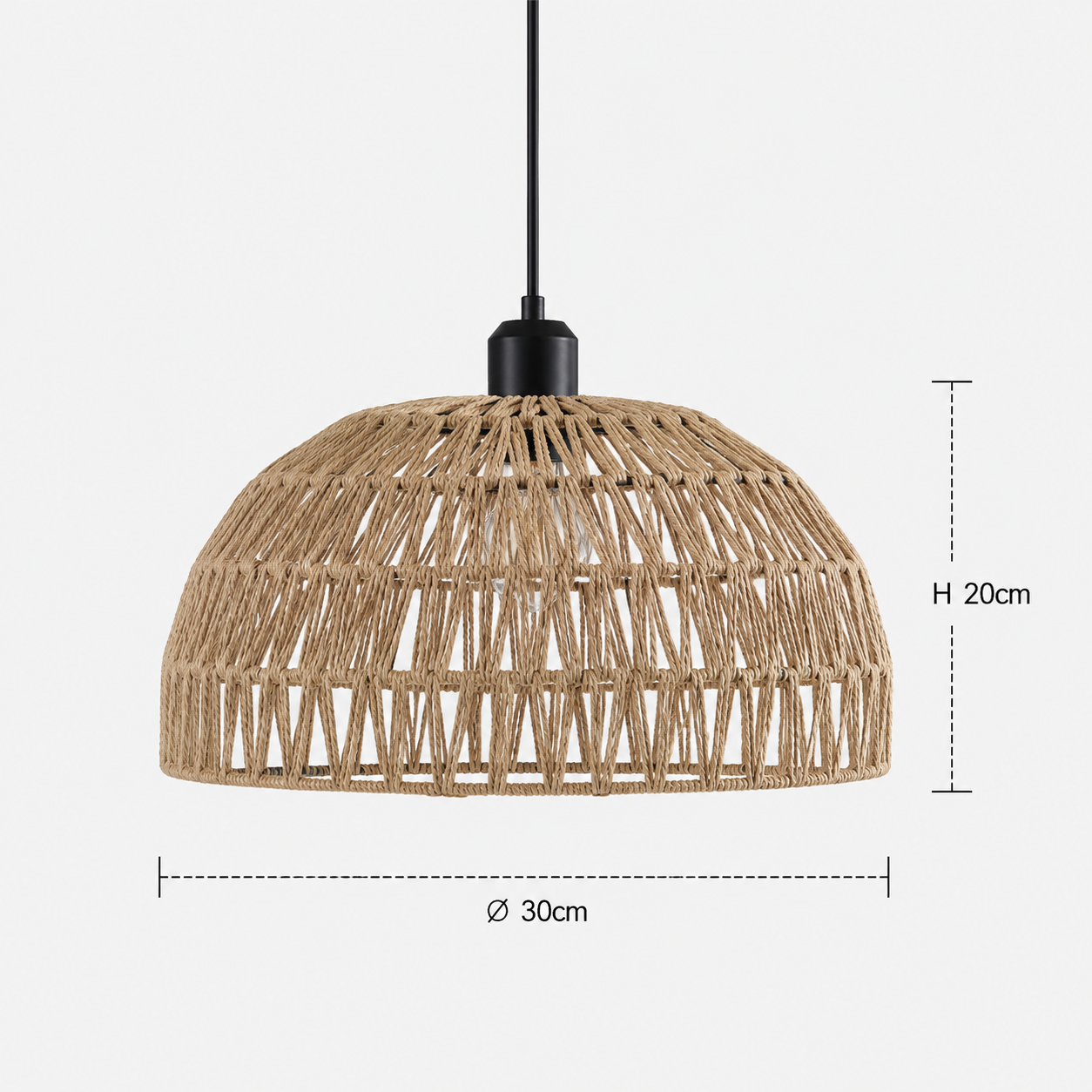 Hemp Rope Pendant Light - Woven Japanese Boho Ceiling Light
