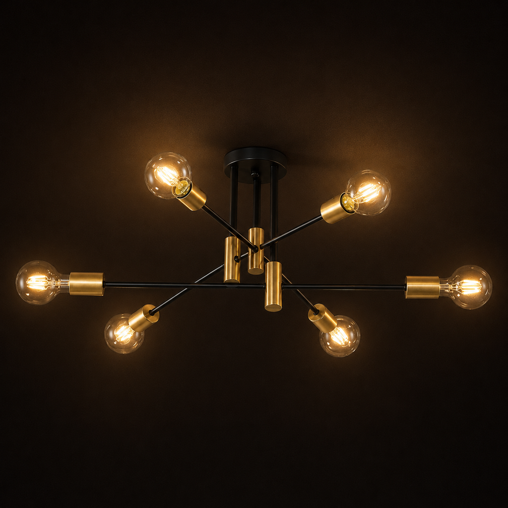 Industrial Chandelier - Vintage 6-Light E27 Ceiling Light