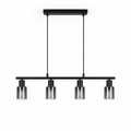 Industrial Pendant Light - 4-Bulb Black Dining Cluster Light