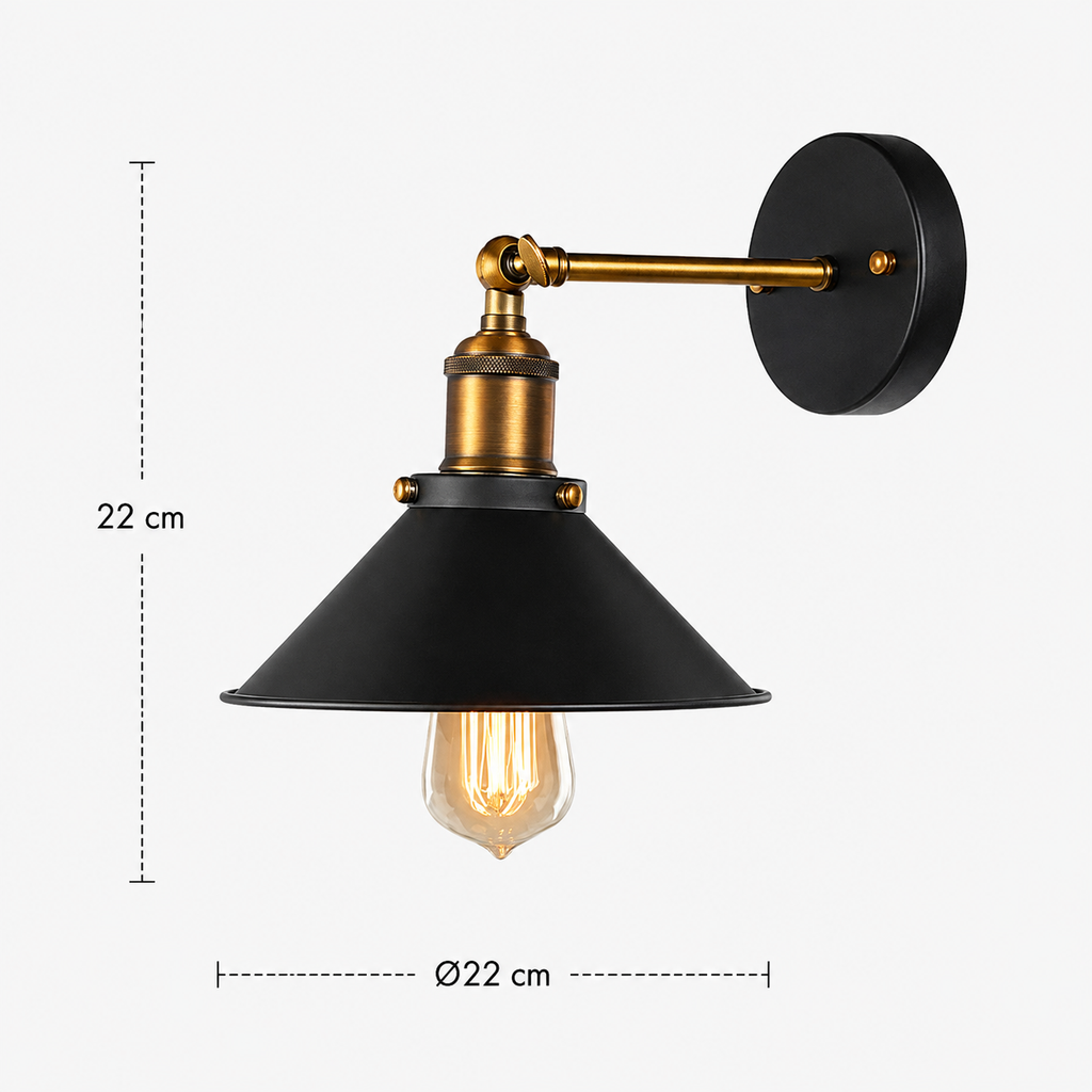 Industrial Wall Light - Retro Staircase and Hallway Sconce