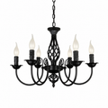 Iron Chandelier - European Black 6-Light Ceiling Light