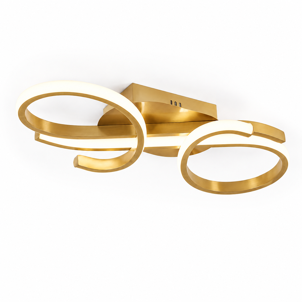 LED Ceiling Light - 36W Minimalist Gold Flush - Cool White