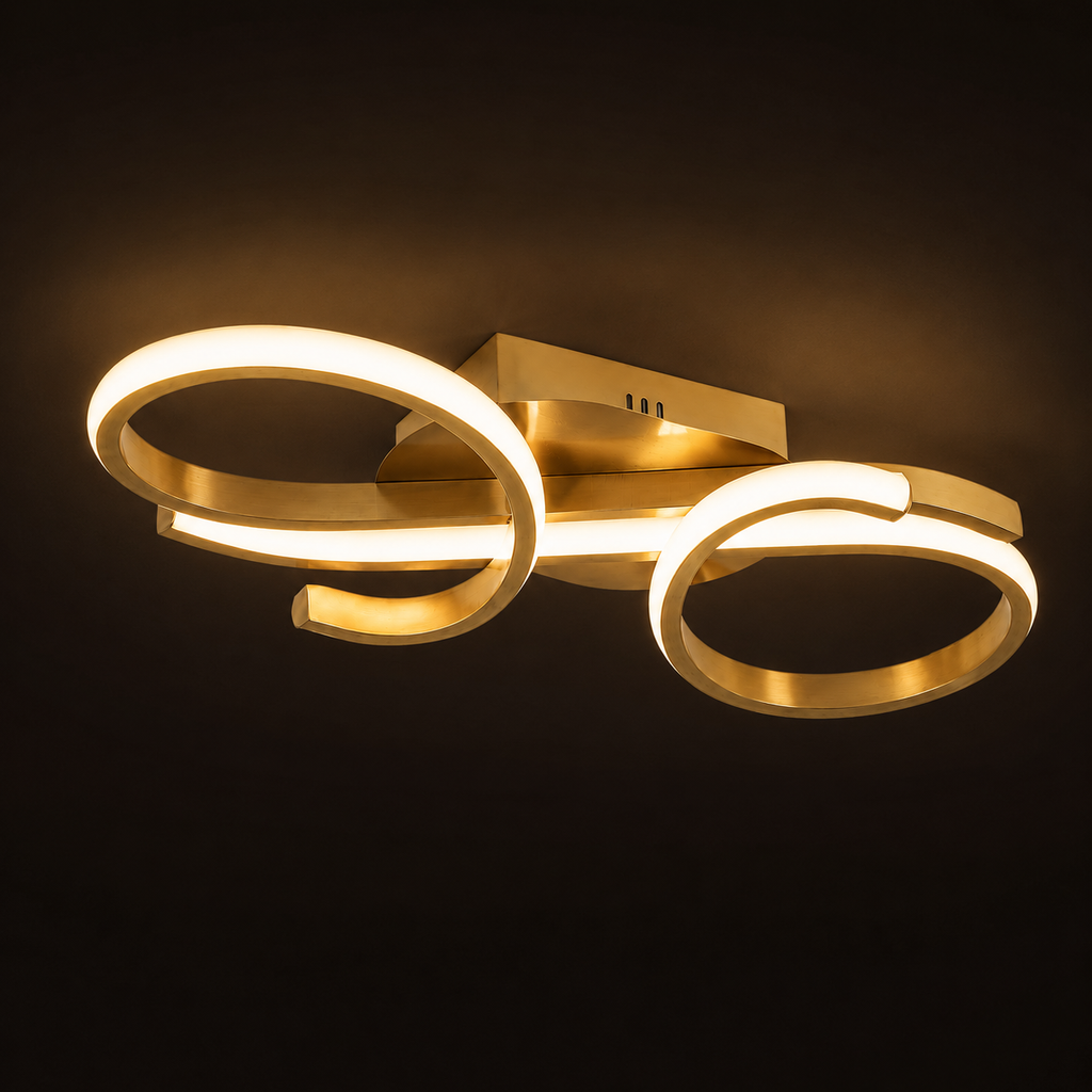LED Ceiling Light - 36W Minimalist Gold Flush - Cool White