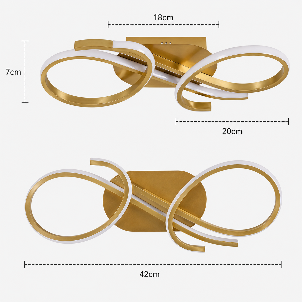 LED Ceiling Light - 36W Minimalist Gold Flush - Cool White