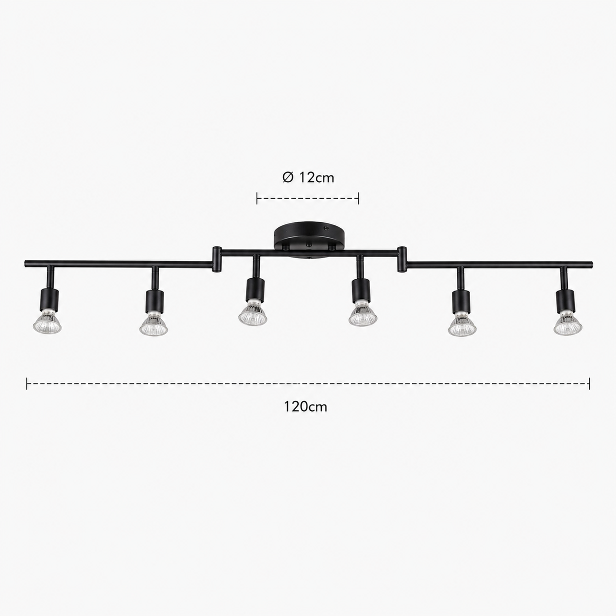 LED Ceiling Spotlight - Foldable 6-Head Bar