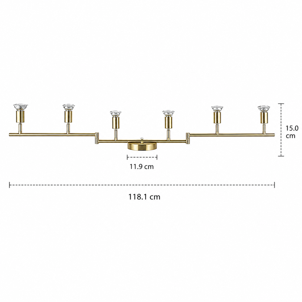 LED Ceiling Spotlight - Foldable 6-Head Bar