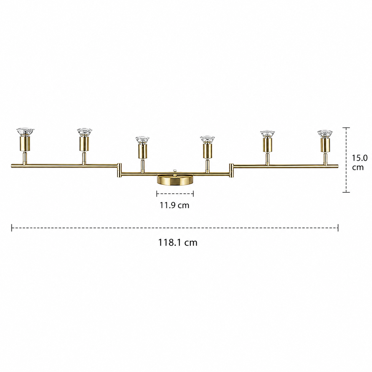 LED Ceiling Spotlight - Foldable 6-Head Bar