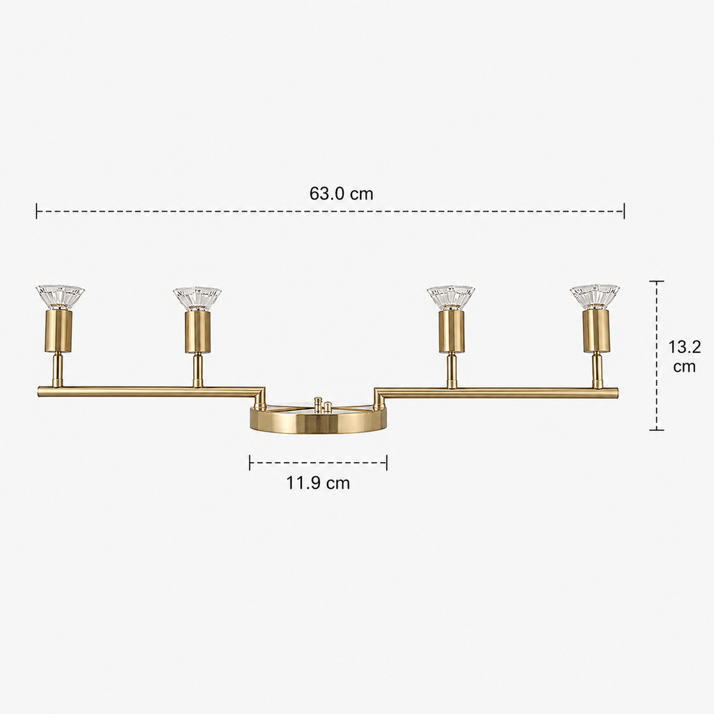 LED Ceiling Spotlight - Foldable 4-Head Bar