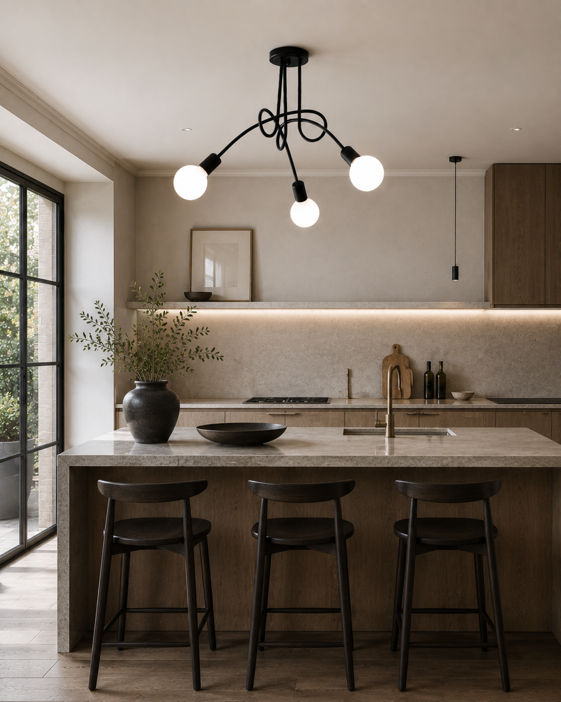 LED Chandelier - Modern 3-Light Living Room Ceiling Light