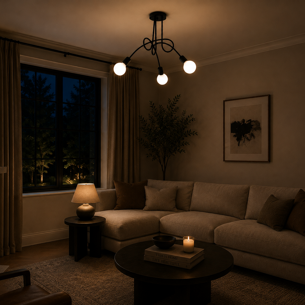 LED Chandelier - Modern 3-Light Living Room Ceiling Light