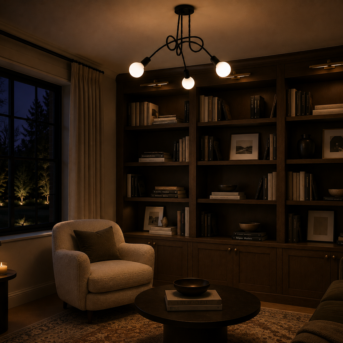 LED Chandelier - Modern 3-Light Living Room Ceiling Light