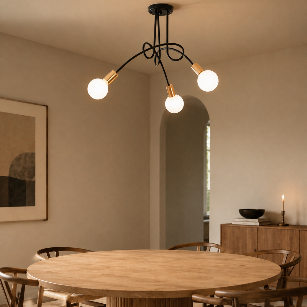 LED Chandelier - Modern 3-Light Living Room Ceiling Light