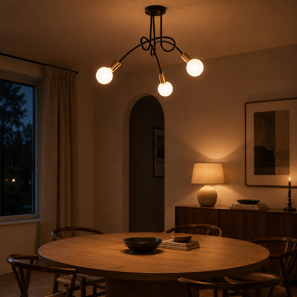LED Chandelier - Modern 3-Light Living Room Ceiling Light