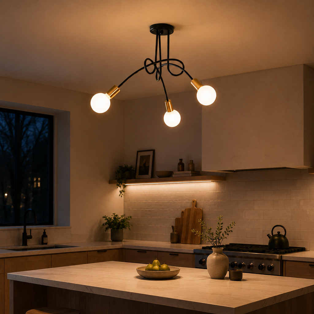 LED Chandelier - Modern 3-Light Living Room Ceiling Light