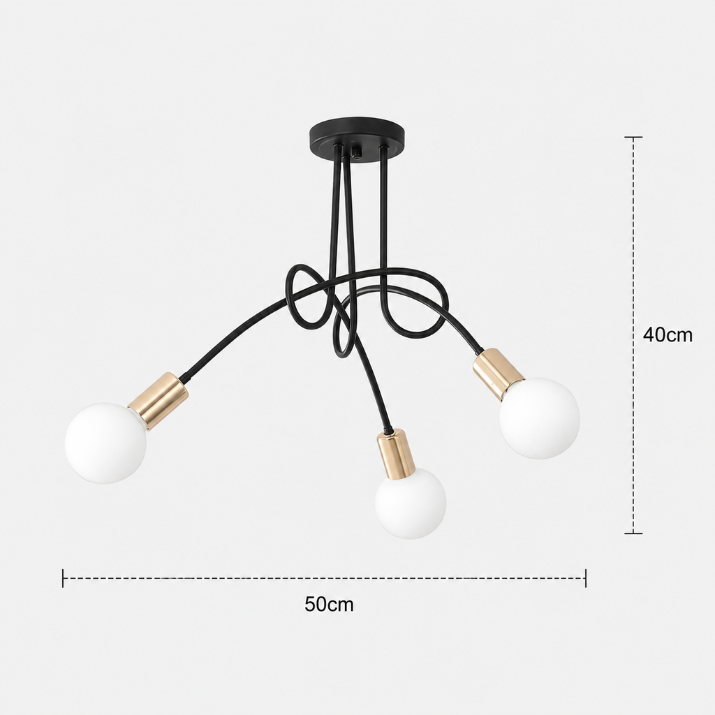 LED Chandelier - Modern 3-Light Living Room Ceiling Light