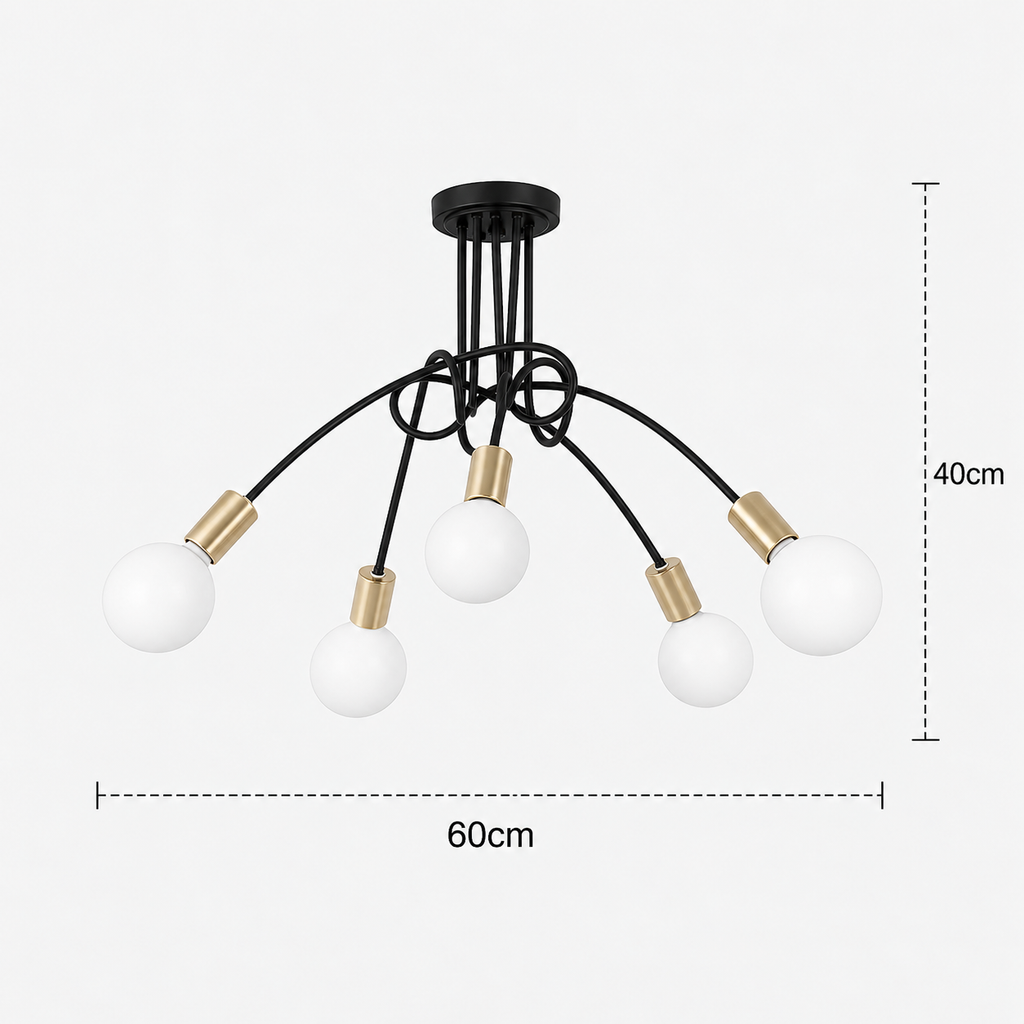 LED Chandelier - Modern 5-Light Living Room Ceiling Light