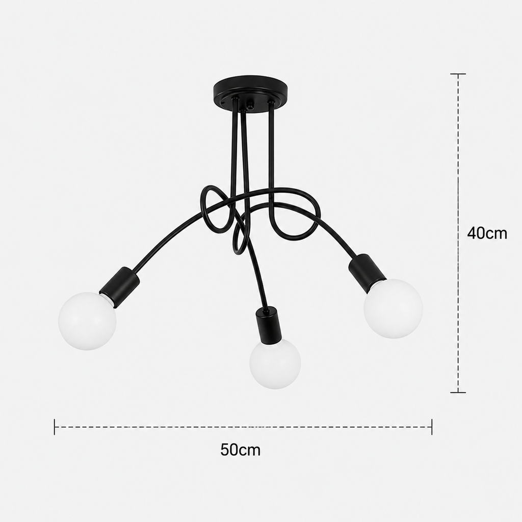 LED Chandelier - Modern 3-Light Living Room Ceiling Light
