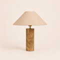 Marble Table Lamp - Nordic Cylindrical White Fabric Lamp