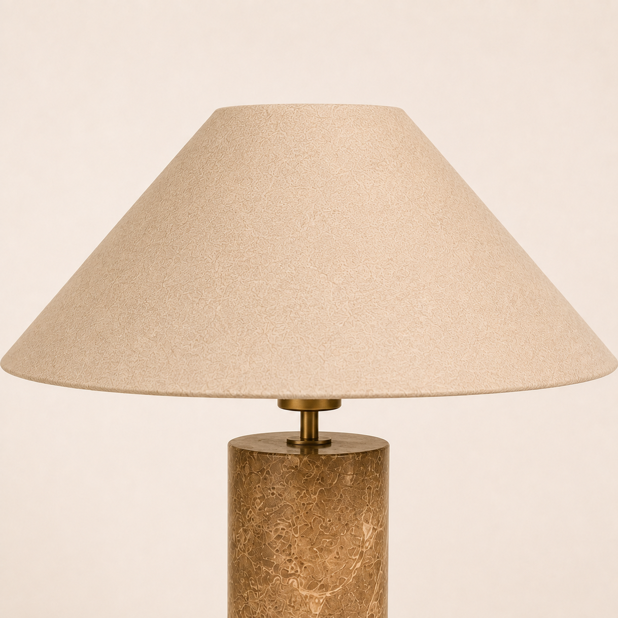 Marble Table Lamp - Nordic Cylindrical White Fabric Lamp