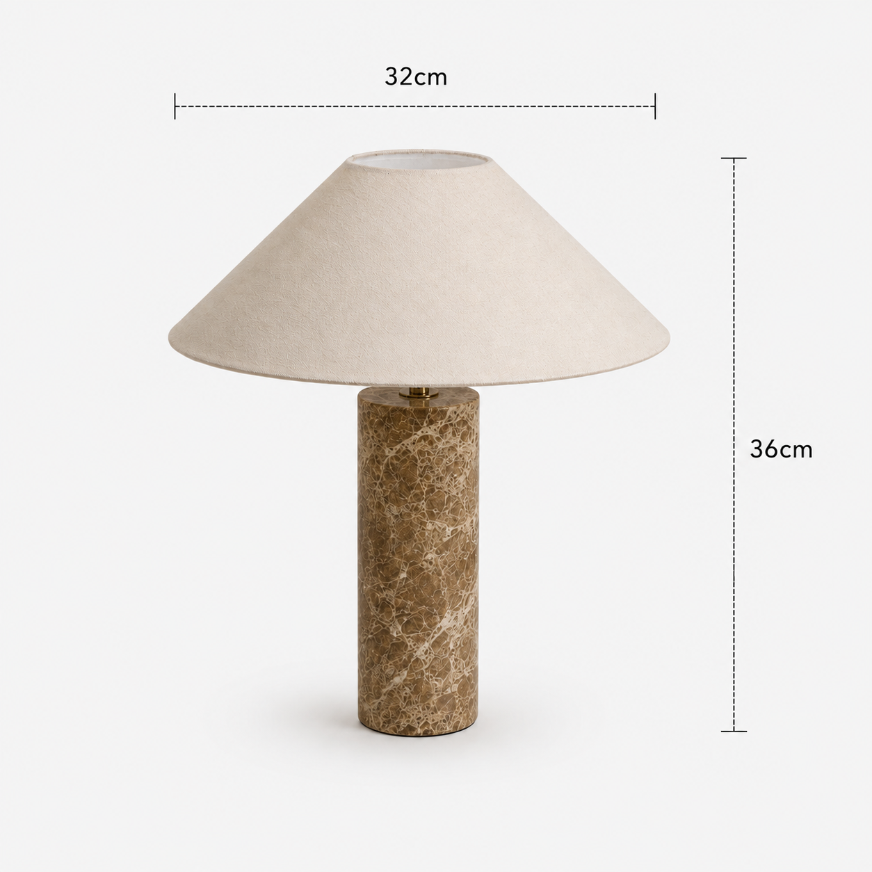 Marble Table Lamp - Nordic Cylindrical White Fabric Lamp
