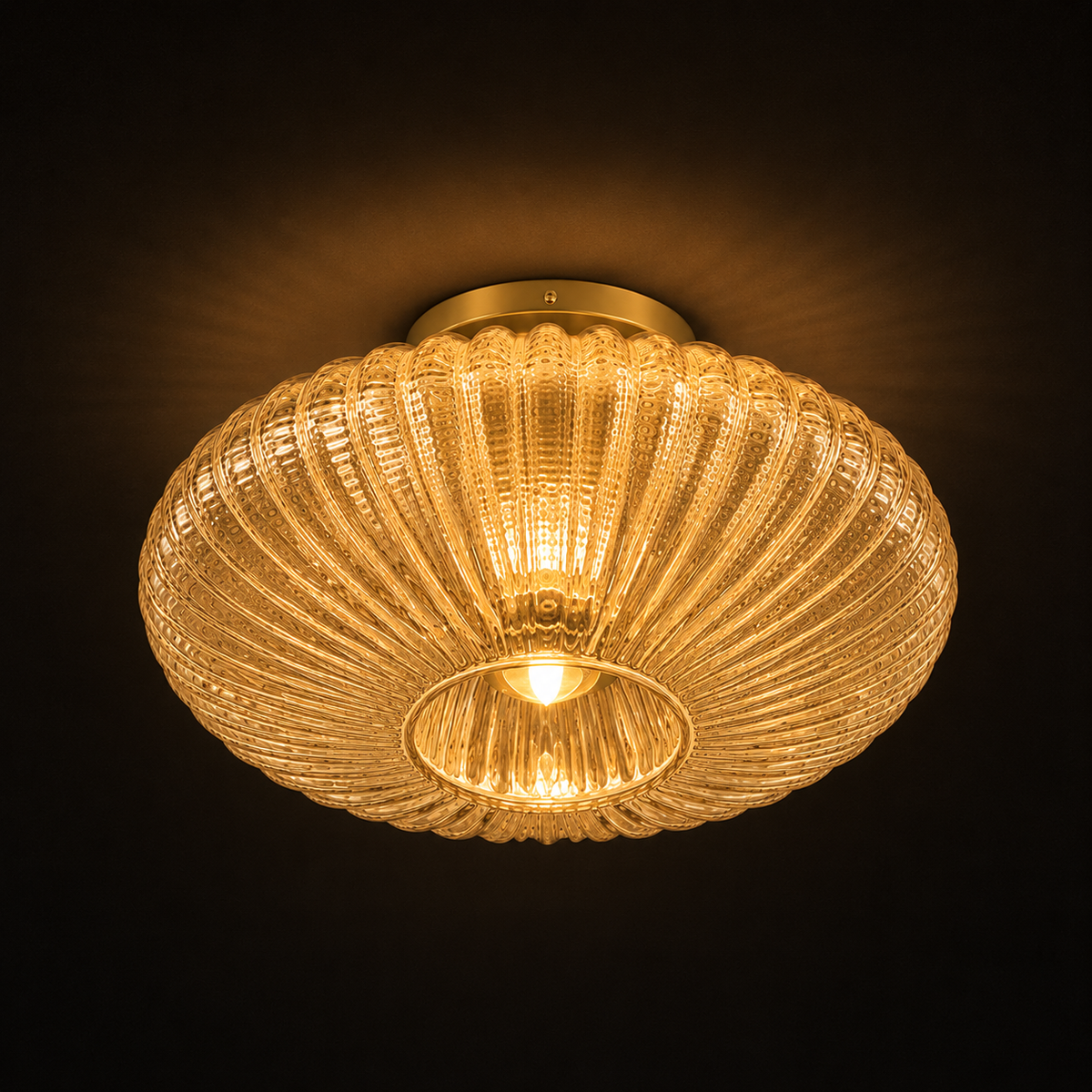 Nordic Glass Ceiling Light - Retro Flush Mount Light