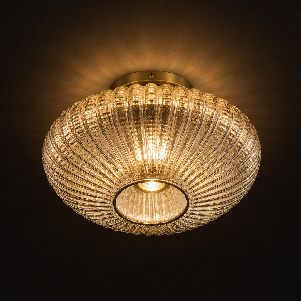 Nordic Glass Ceiling Light - Retro Flush Mount Light