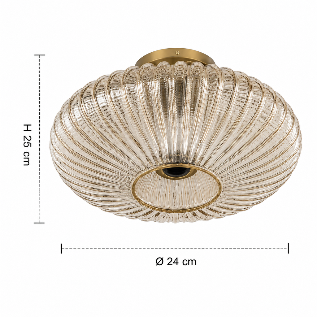 Nordic Glass Ceiling Light - Retro Flush Mount Light