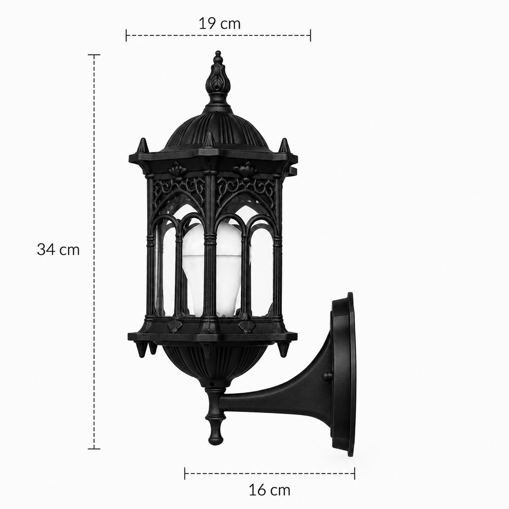 Outdoor Wall Light - Retro E27 Garden Gateway Lantern