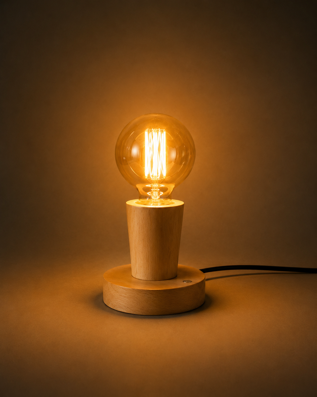 Wood Table Lamp - Modern Retro E27 Desk Lamp