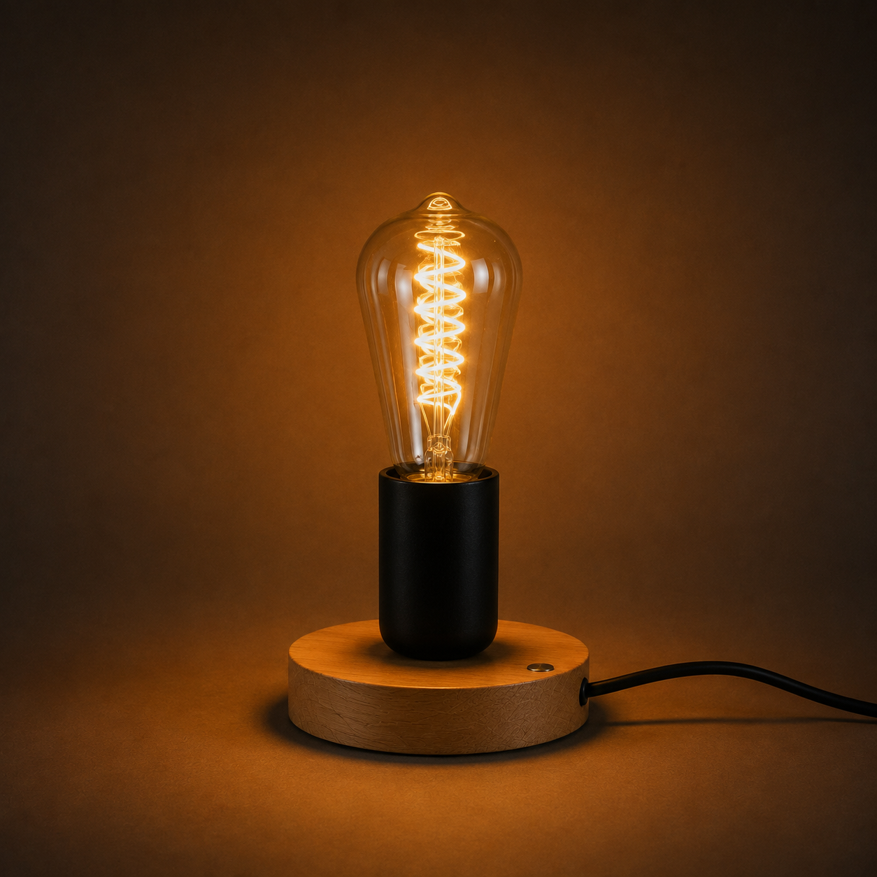 Wood Table Lamp - Modern Retro E27 Desk Lamp