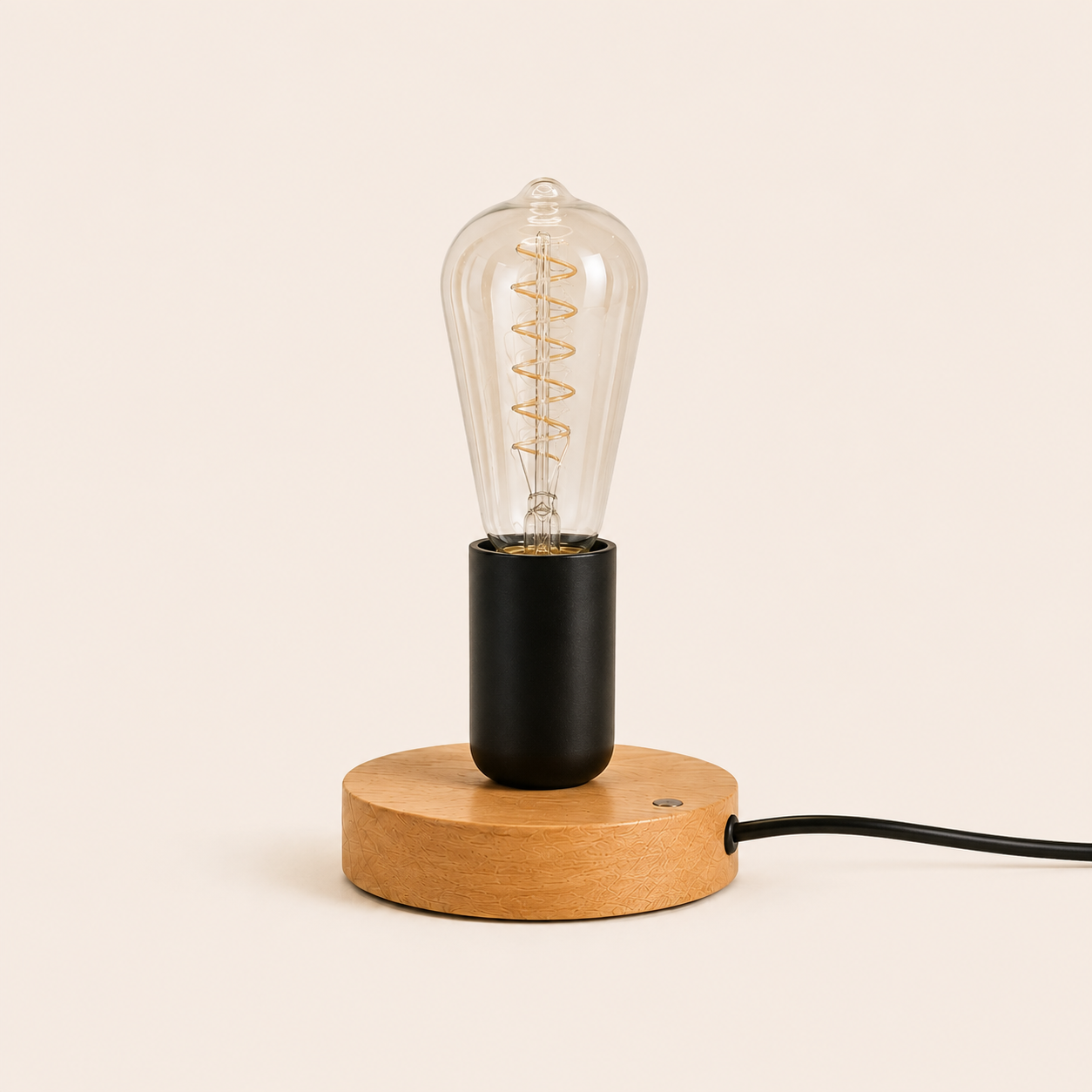 Wood Table Lamp - Modern Retro E27 Desk Lamp