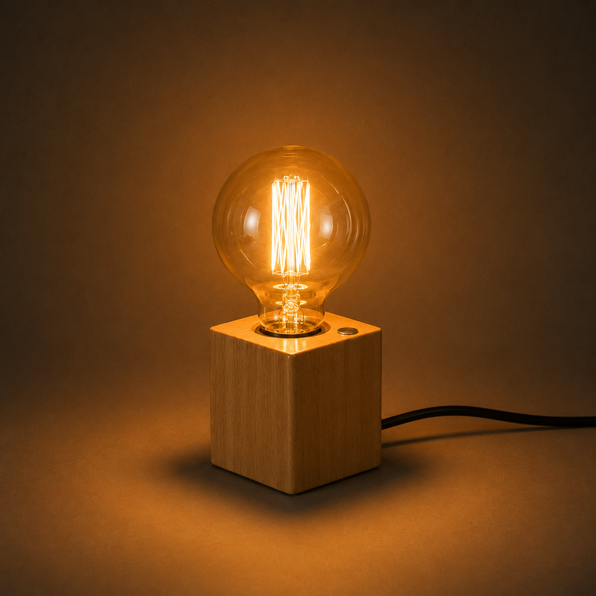 Wood Table Lamp - Modern Retro E27 Desk Lamp