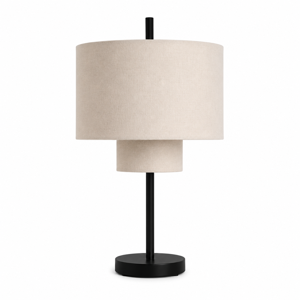 Pebble Table Lamp - Boho Layered Fabric Bedside Light