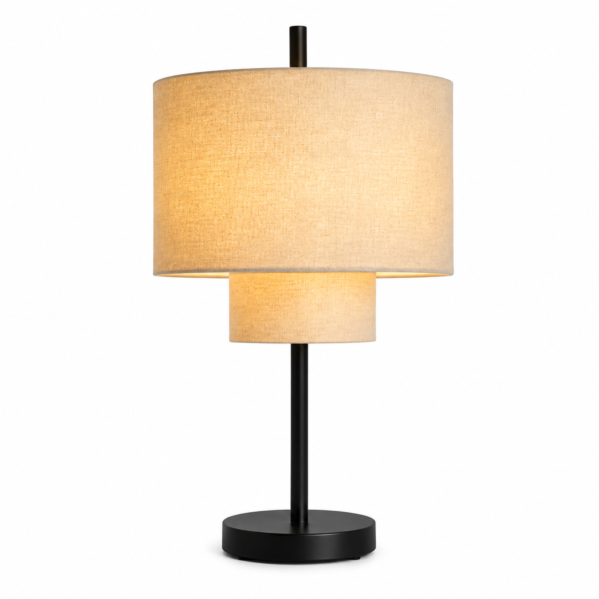 Pebble Table Lamp - Boho Layered Fabric Bedside Light
