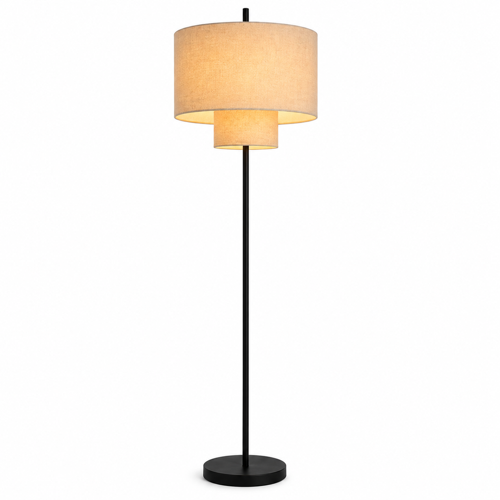 Pebble Floor Lamp - Boho Layered Fabric Standing Light