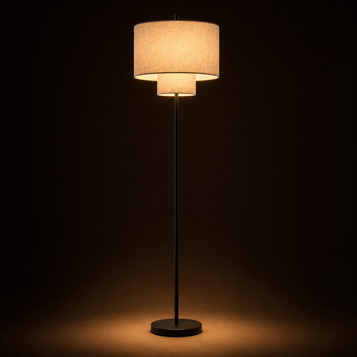 Pebble Floor Lamp - Boho Layered Fabric Standing Light